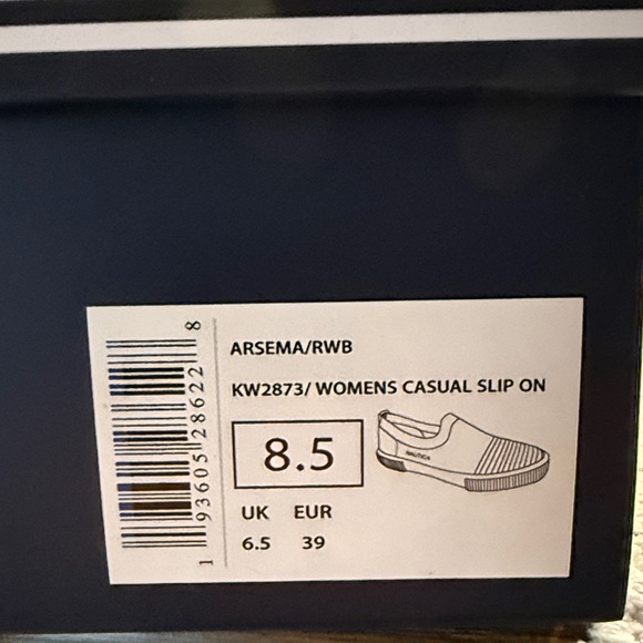 Nautica Blue Slip-On Shoes with Red and White Stripes - Picture 6 of 6